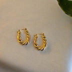 Twisted Gold Hoop Earrings