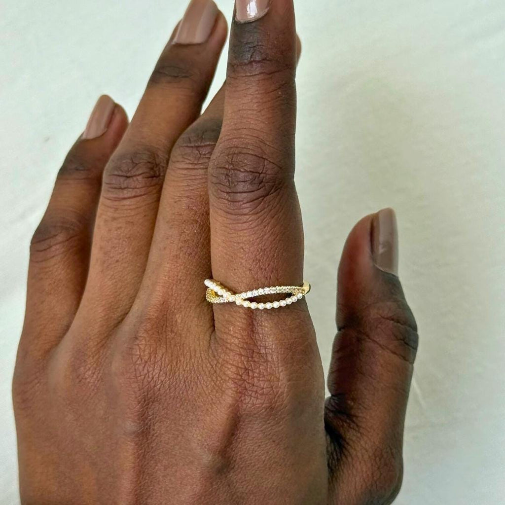 Pearl Infinity Ring