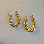 Twisted Gold Hoop Earrings