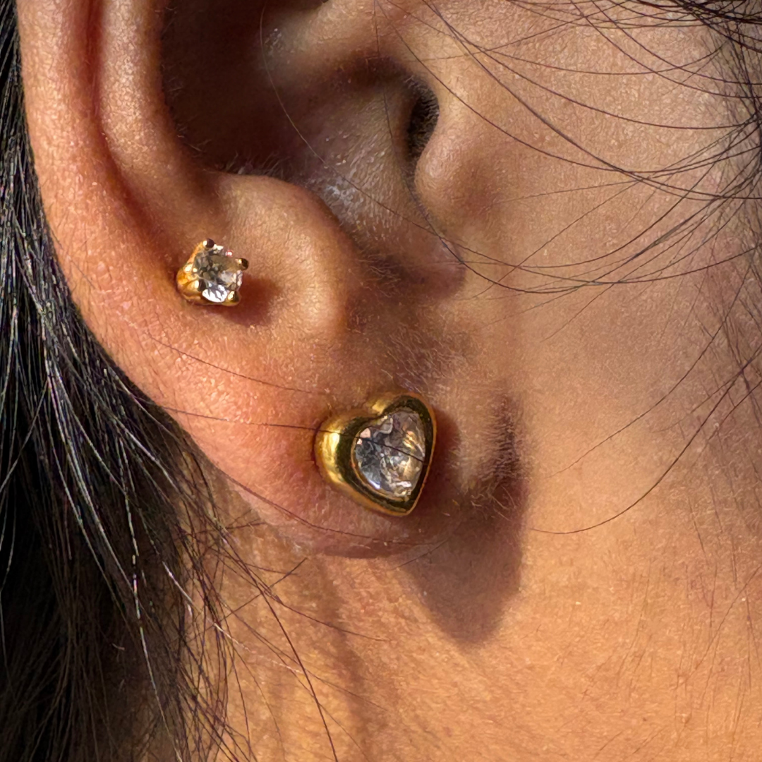 Heart Zircon Stud Earrings