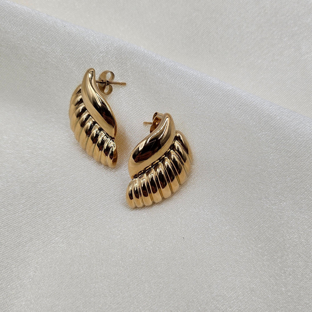 Gold Wing Stud Earrings
