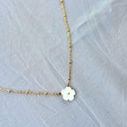 Mother Of Pearl Flower Necklace