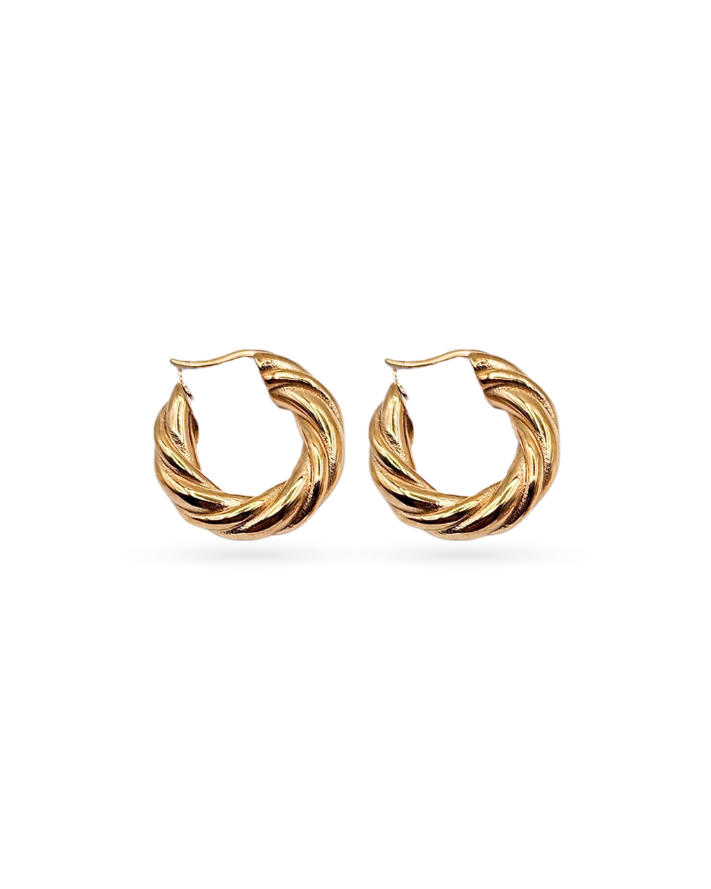 Twisted Gold Hoop Earrings