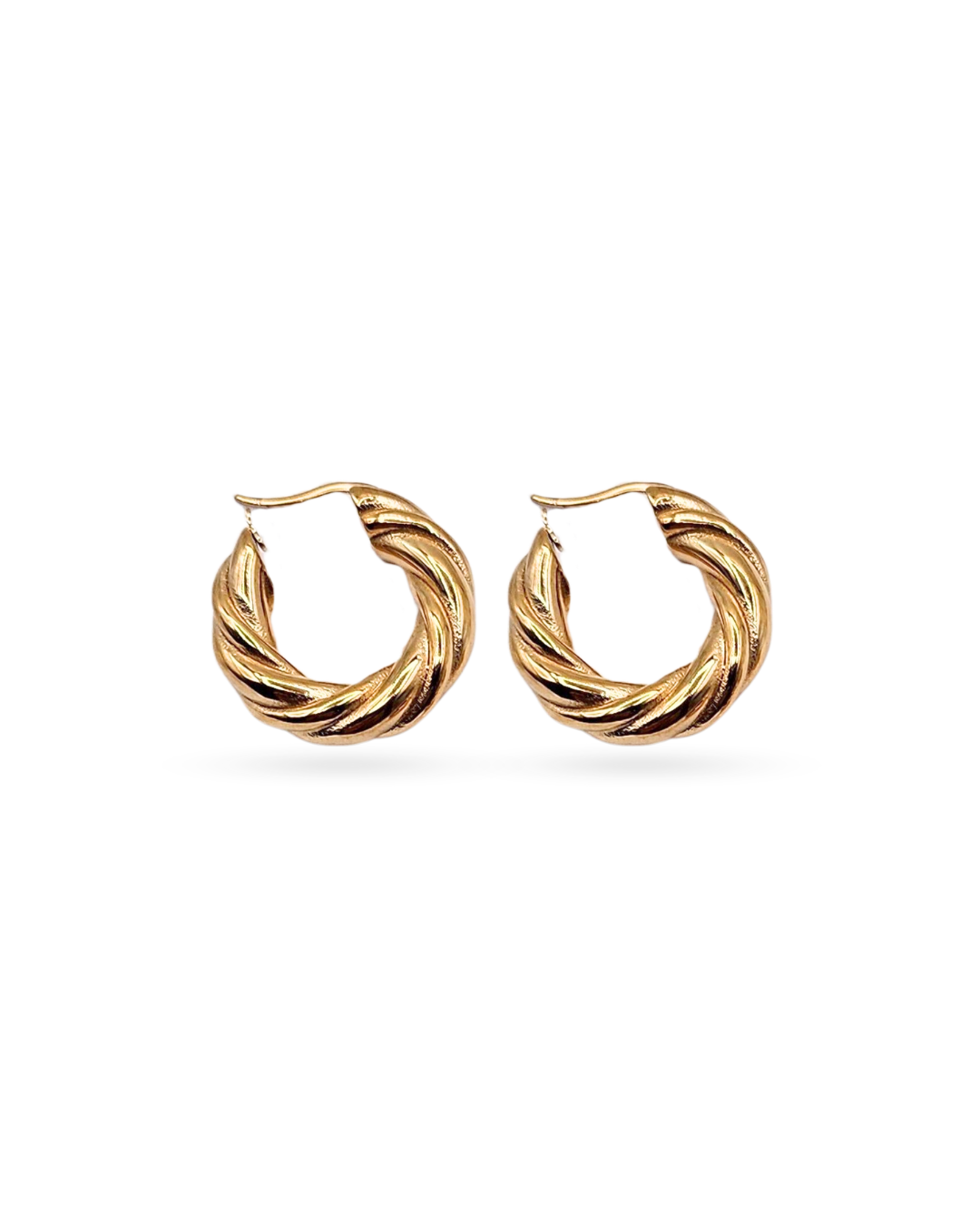 Twisted Gold Hoop Earrings