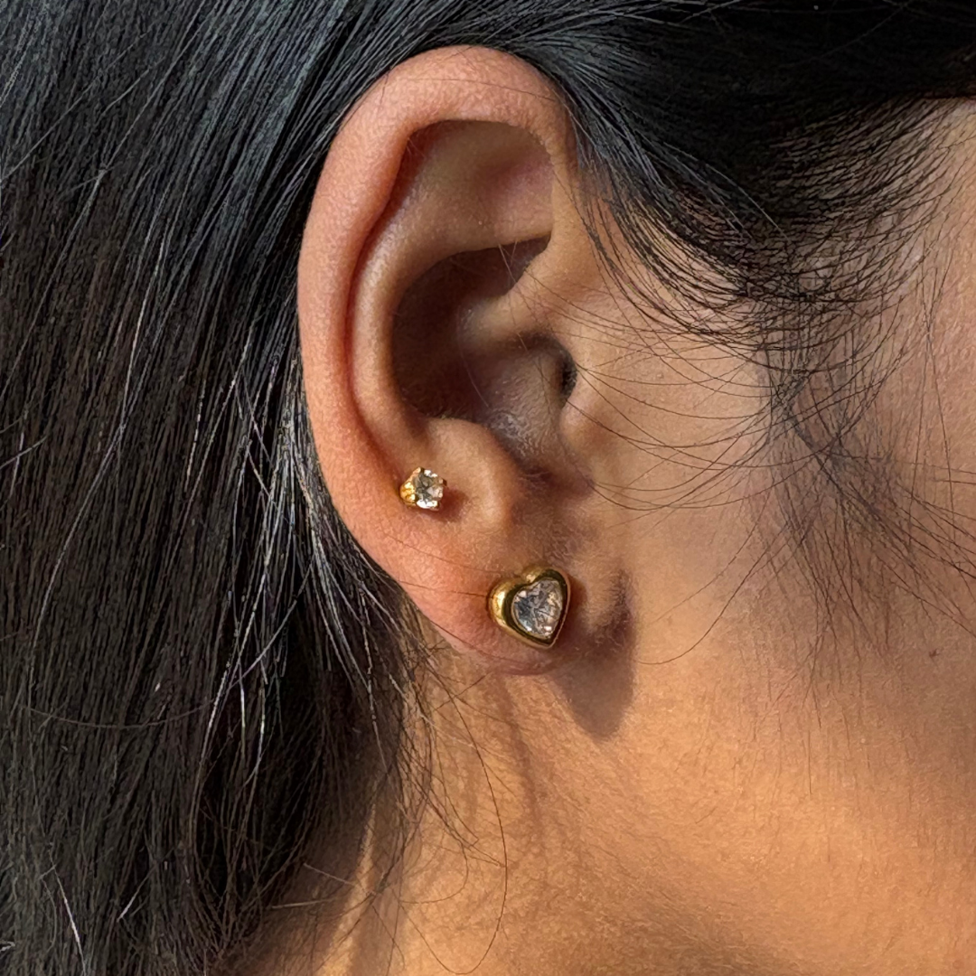 Heart Zircon Stud Earrings