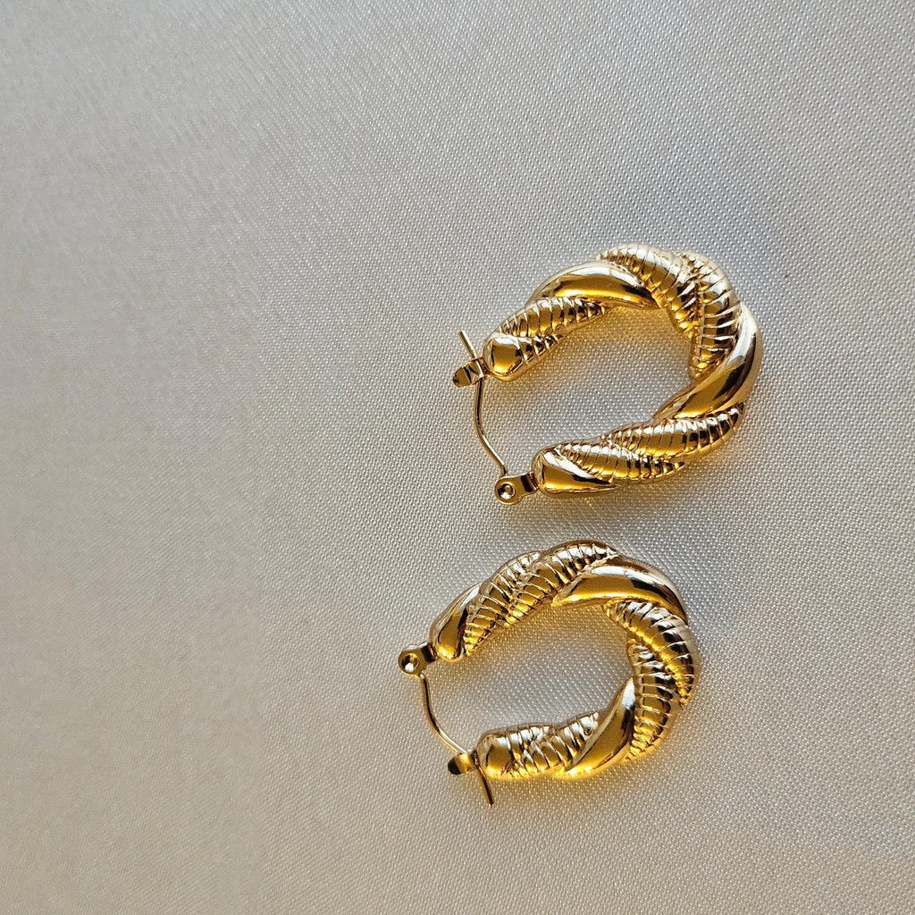 Twisted Gold Hoop Earrings