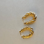 Twisted Gold Hoop Earrings