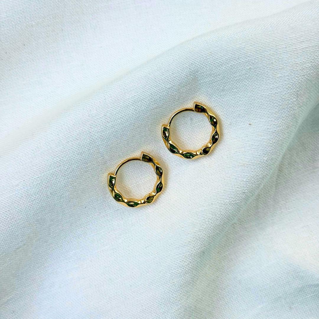 Twisted Wave Huggie Hoop Earrings