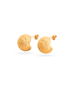 Chunky Lava Textured Gold Stud Earrings