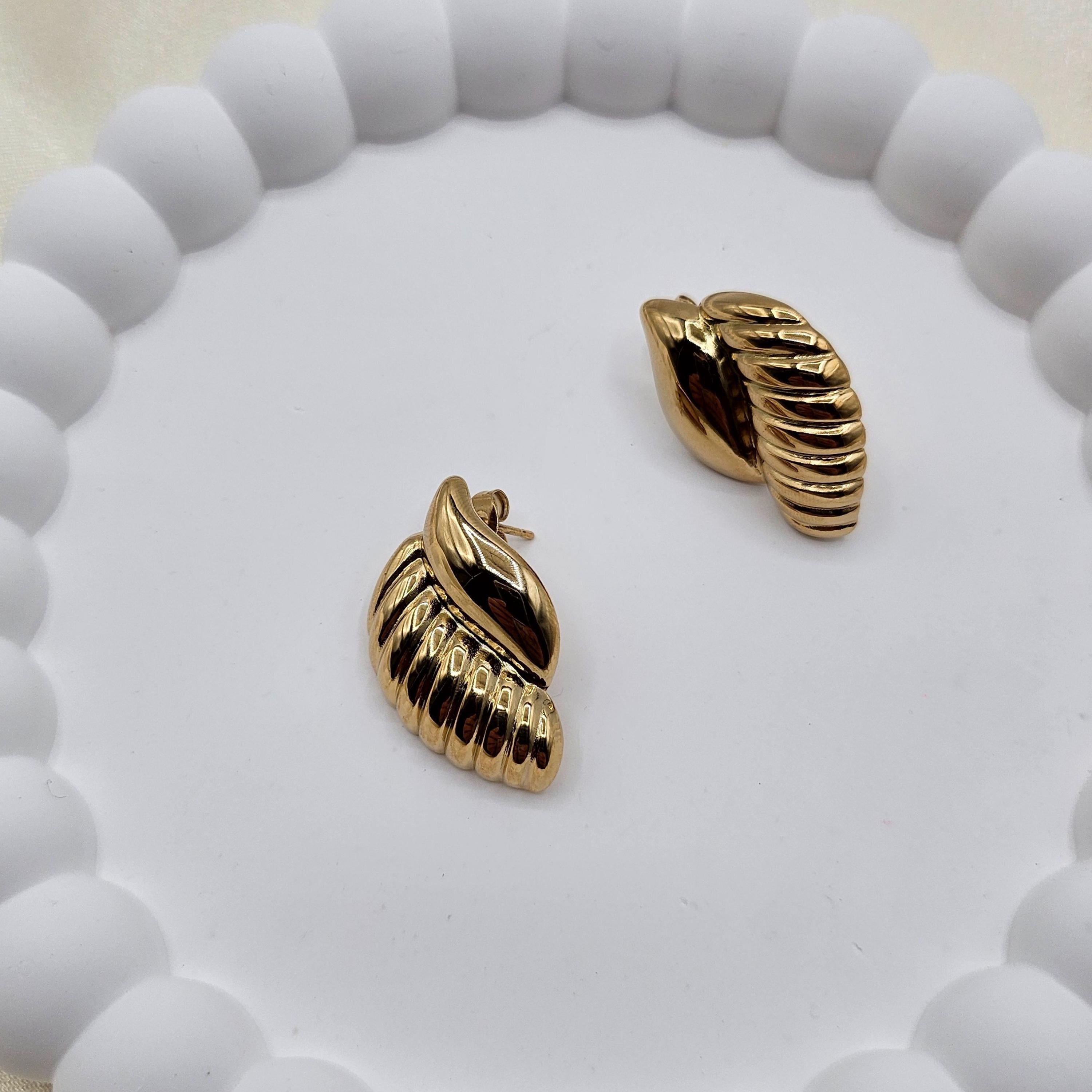 Gold Wing Stud Earrings