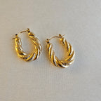Twisted Gold Hoop Earrings