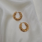 Twisted Gold Hoop Earrings