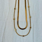 Double Herringbone Chain Necklace Set