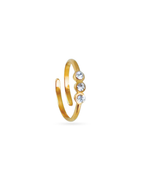 Tristone Gold Plated Ring