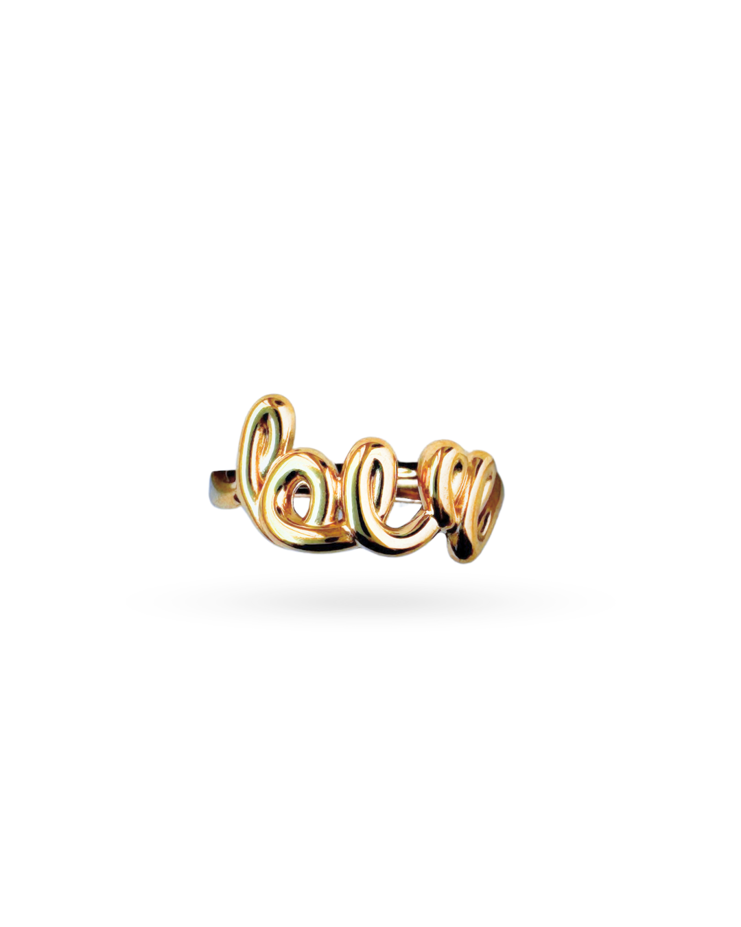 Gold Love Script Ring