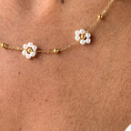 Pearl Flower Bracelet & Necklace Set