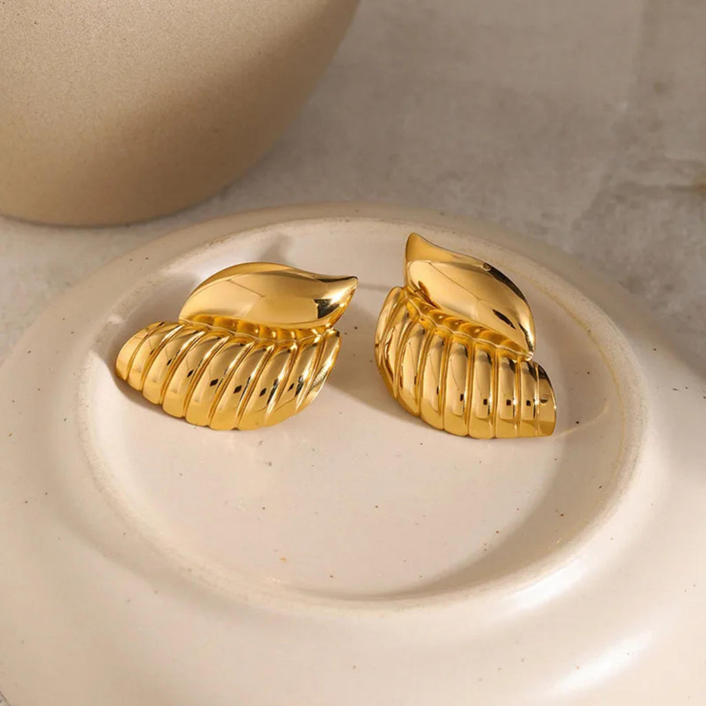 Gold Wing Stud Earrings