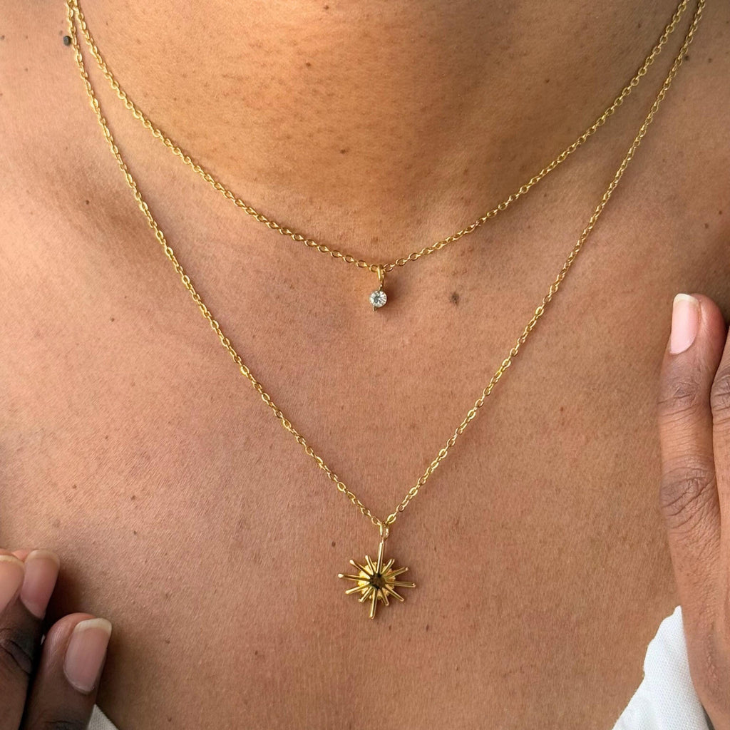 Double Layered Sunburst Necklace