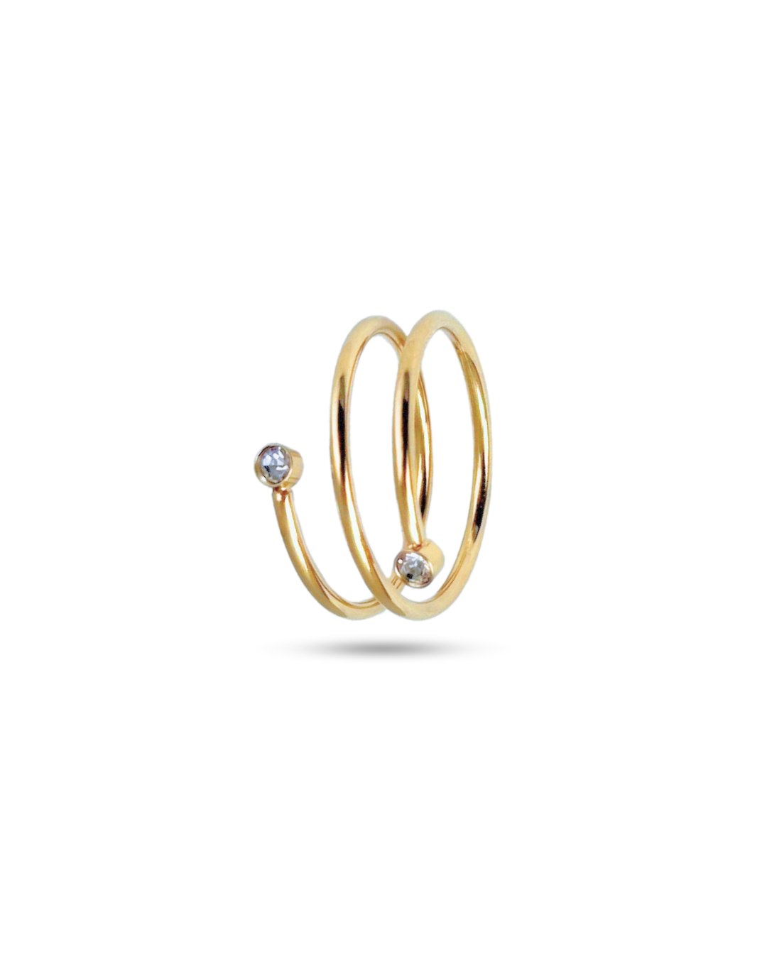 Double Coil Crystal Ring