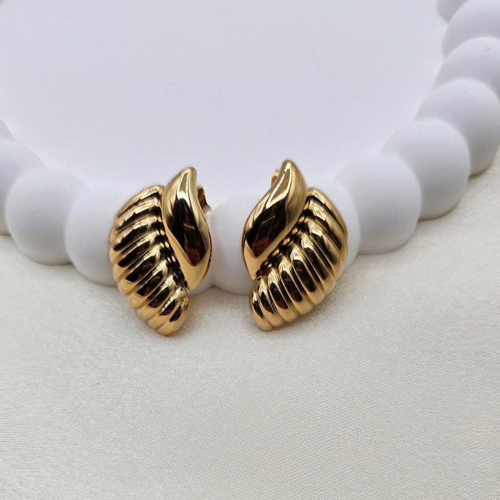 Gold Wing Stud Earrings