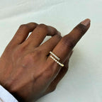 Pave Pearl And Diamond Open Ring