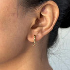 Twisted Wave Huggie Hoop Earrings