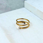 Double Coil Crystal Ring