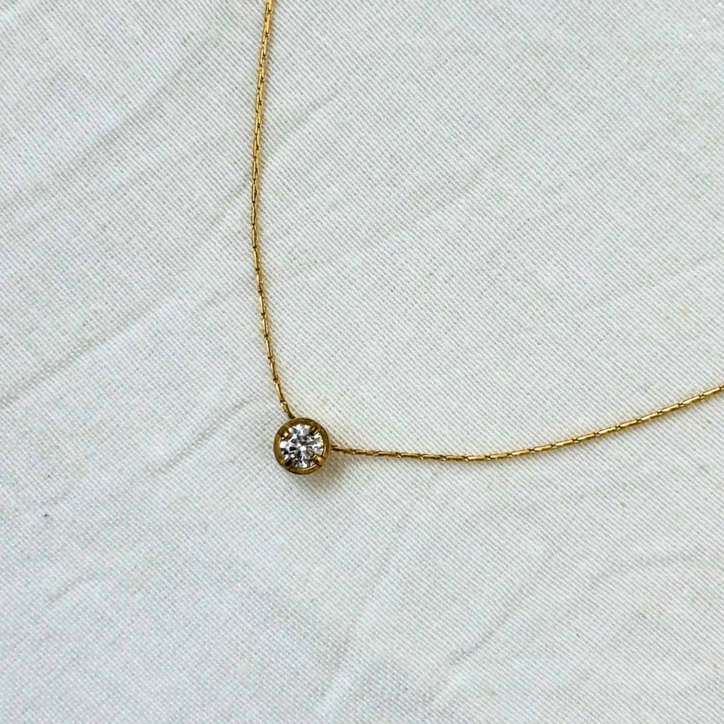 CZ Solitaire Pendant Necklace