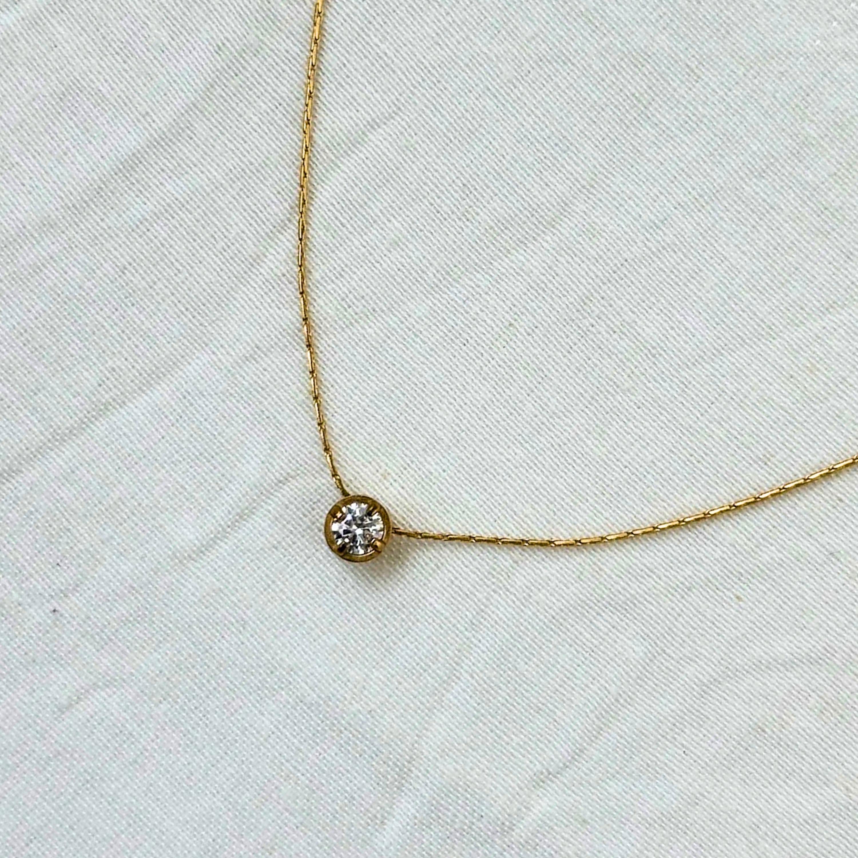 CZ Solitaire Pendant Necklace