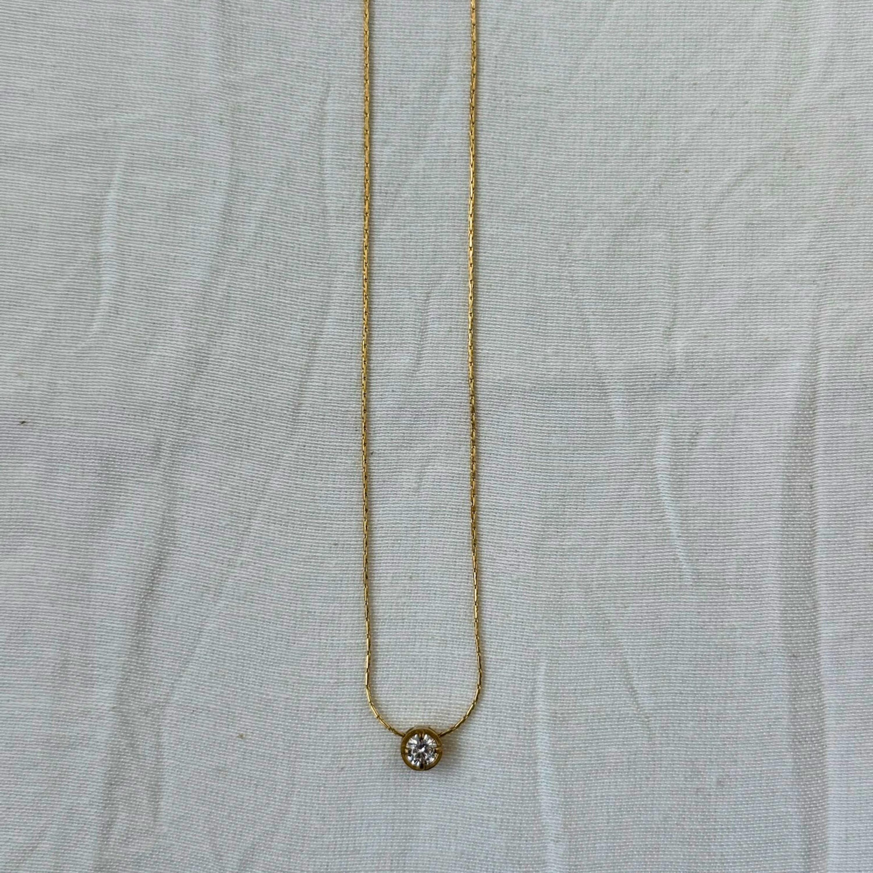 CZ Solitaire Pendant Necklace