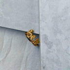 Gold Love Script Ring