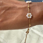 Pearl Flower Bracelet & Necklace Set
