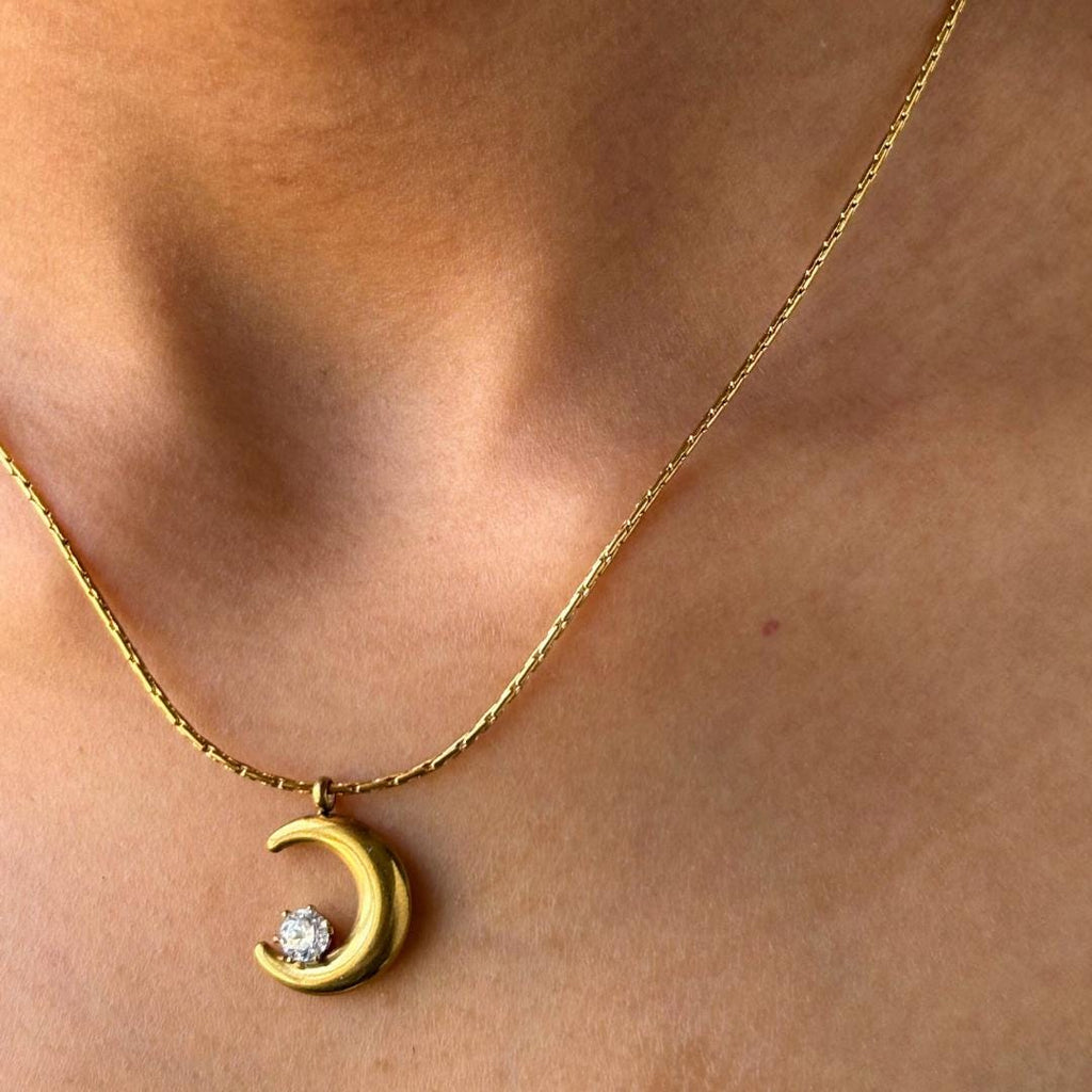 Moon & Diamond Necklace