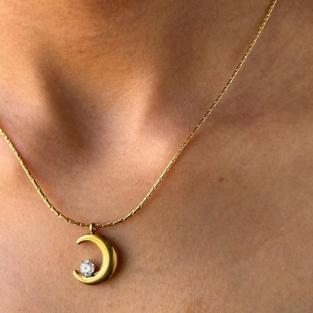 Moon & Diamond Necklace