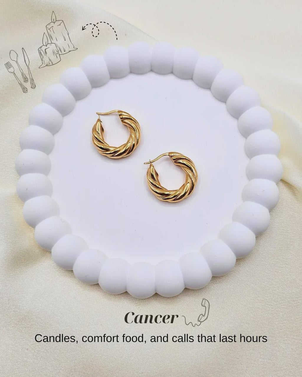 Twisted Gold Hoop Earrings