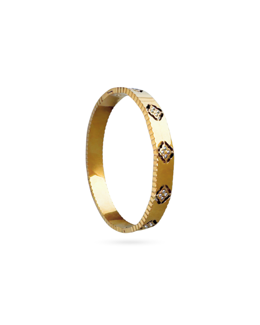 Floral Gold Bangle Bracelet