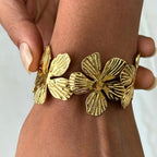 Floral Adjustable Bangle Bracelet