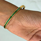 Emerald Stone Bangle Bracelet