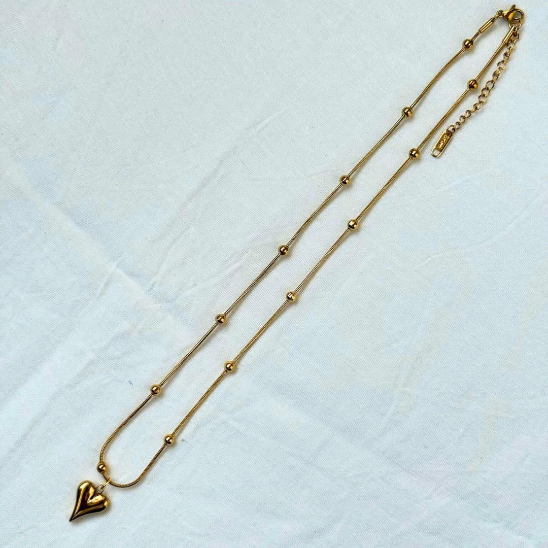 Vintage-Inspired Heart Beaded Necklace