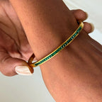 Emerald Stone Bangle Bracelet