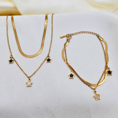 Celestial Star Necklace & Bracelet Set