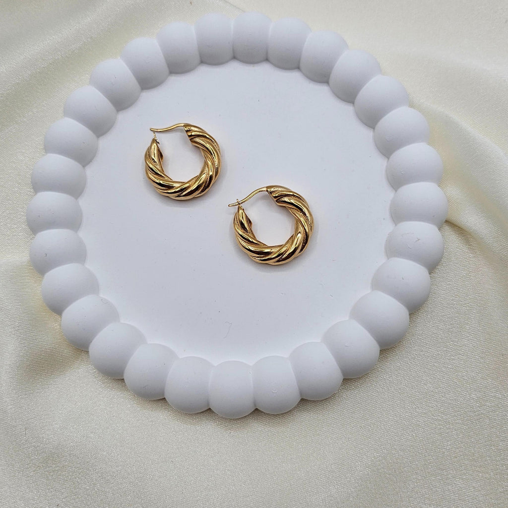 Twisted Gold Hoop Earrings