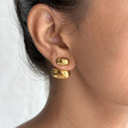 Gold Double Dome Earrings