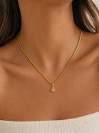Water Drop Zircon Pendant Necklace