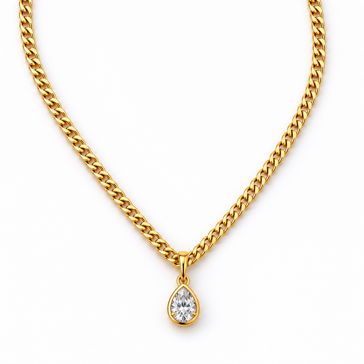 Water Drop Zircon Pendant Necklace