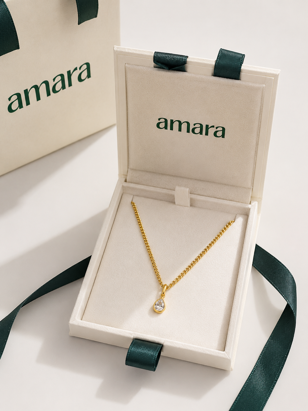 Water Drop Zircon Pendant Necklace