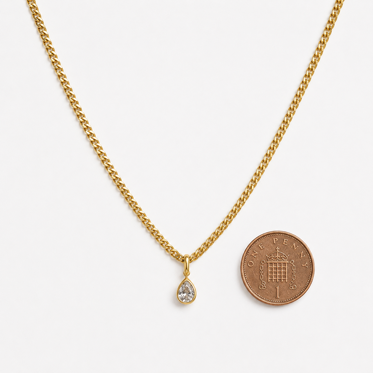 Water Drop Zircon Pendant Necklace
