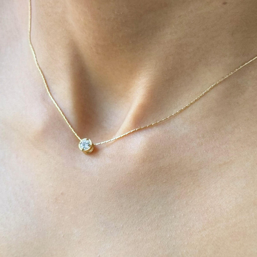 CZ Solitaire Pendant Necklace