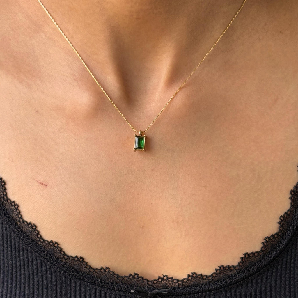 Geometric Stone Pendant Necklace