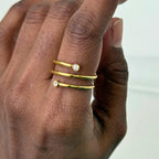 Double Coil Crystal Ring
